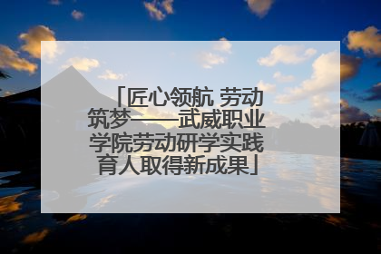 匠心领航 劳动筑梦——武威职业学院劳动研学实践育人取得新成果