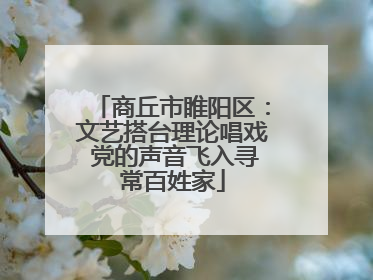 商丘市睢阳区：文艺搭台理论唱戏 党的声音飞入寻常百姓家
