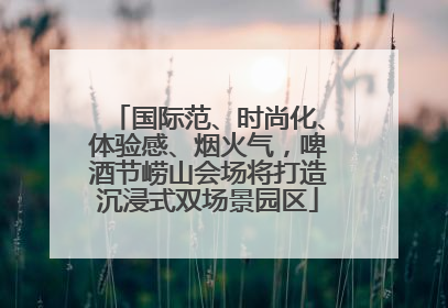 国际范、时尚化、体验感、烟火气，啤酒节崂山会场将打造沉浸式双场景园区