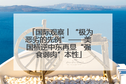 国际观察丨“极为恶劣的先例”——美国横逆中东再显“强食弱肉”本性