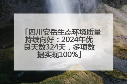 四川安岳生态环境质量持续向好：2024年优良天数324天，多项数据实现100%