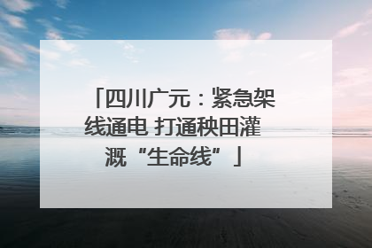 四川广元：紧急架线通电 打通秧田灌溉“生命线”
