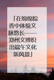 在绵绵粽香中体验文脉悠长——郑州文博织出端午文化新风景