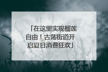 在这里实现榴莲自由！古荡街道开启夏日消费狂欢