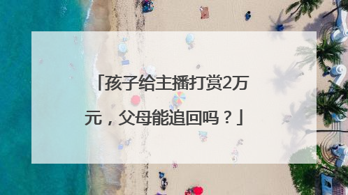 孩子给主播打赏2万元，父母能追回吗？