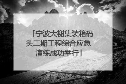 宁波大榭集装箱码头二期工程综合应急演练成功举行