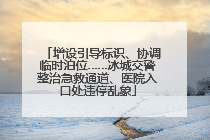 增设引导标识、协调临时泊位……冰城交警整治急救通道、医院入口处违停乱象