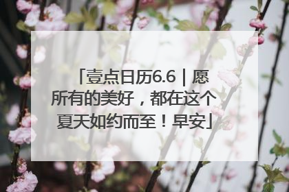 壹点日历6.6｜愿所有的美好，都在这个夏天如约而至！早安