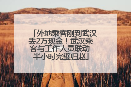 外地乘客刚到武汉丢2万现金！武汉乘客与工作人员联动 半小时完璧归赵