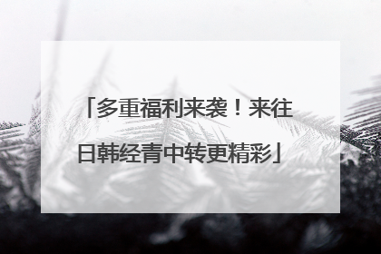 多重福利来袭！来往日韩经青中转更精彩