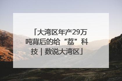 大湾区年产29万吨背后的给“荔”科技｜数说大湾区