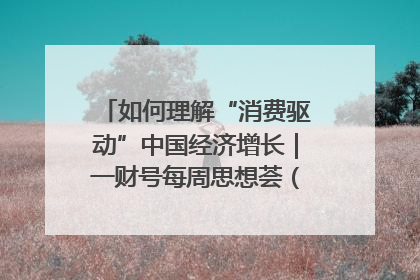 如何理解“消费驱动”中国经济增长｜一财号每周思想荟（第22期）