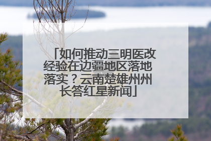 如何推动三明医改经验在边疆地区落地落实？云南楚雄州州长答红星新闻
