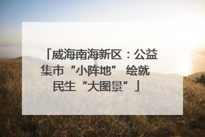 威海南海新区：公益集市“小阵地” 绘就民生“大图景”