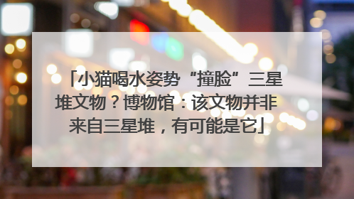 小猫喝水姿势“撞脸”三星堆文物？博物馆：该文物并非来自三星堆，有可能是它