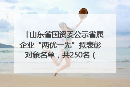 山东省国资委公示省属企业“两优一先”拟表彰对象名单，共250名（个）党员和党组织