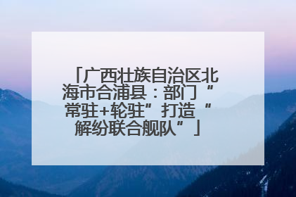 广西壮族自治区北海市合浦县：部门“常驻+轮驻”打造“解纷联合舰队”