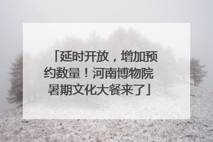 延时开放，增加预约数量！河南博物院暑期文化大餐来了