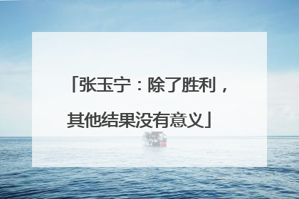 张玉宁：除了胜利，其他结果没有意义