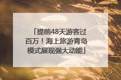 提前48天游客过百万！海上旅游青岛模式展现强大动能
