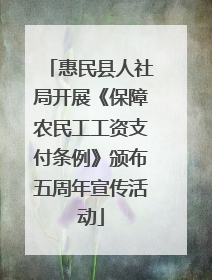 惠民县人社局开展《保障农民工工资支付条例》颁布五周年宣传活动
