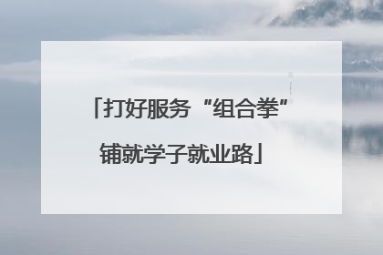 打好服务“组合拳” 铺就学子就业路