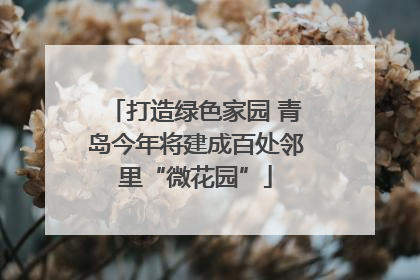 打造绿色家园 青岛今年将建成百处邻里“微花园”