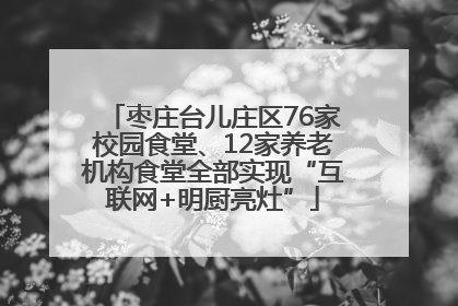 枣庄台儿庄区76家校园食堂、12家养老机构食堂全部实现“互联网+明厨亮灶”