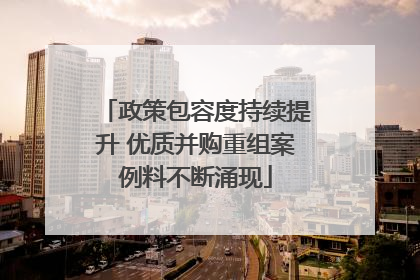 政策包容度持续提升 优质并购重组案例料不断涌现