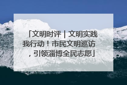 文明时评｜文明实践我行动！市民文明巡访，引领淄博全民志愿