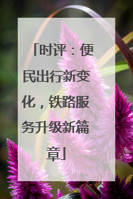 时评：便民出行新变化，铁路服务升级新篇章