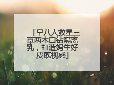 早八人救星三草两木白钻隔离乳，打造妈生好皮既视感