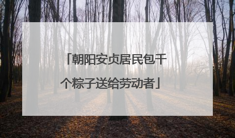 朝阳安贞居民包千个粽子送给劳动者