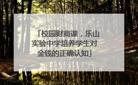 校园财商课，乐山实验中学培养学生对金钱的正确认知