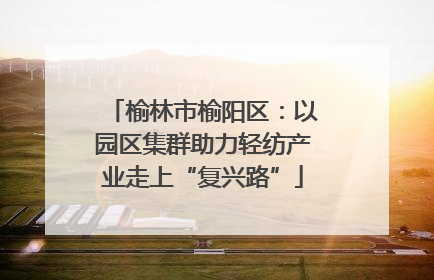 榆林市榆阳区：以园区集群助力轻纺产业走上“复兴路”