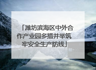 潍坊滨海区中外合作产业园多措并举筑牢安全生产防线