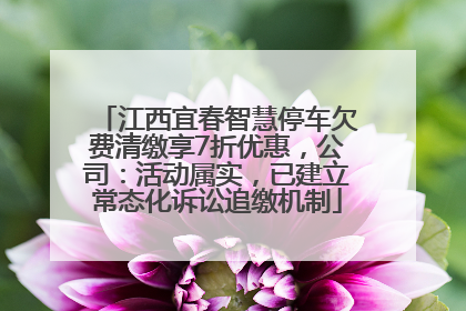 江西宜春智慧停车欠费清缴享7折优惠，公司：活动属实，已建立常态化诉讼追缴机制