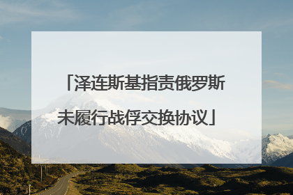 泽连斯基指责俄罗斯未履行战俘交换协议