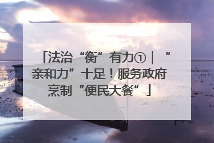 法治“衡”有力①｜“亲和力”十足！服务政府烹制“便民大餐”