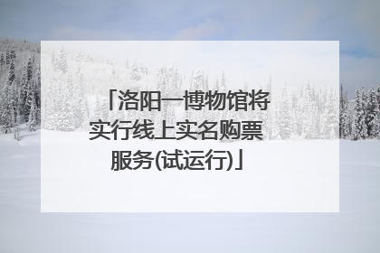 洛阳一博物馆将实行线上实名购票服务(试运行)