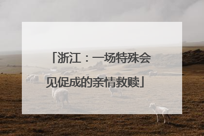 浙江：一场特殊会见促成的亲情救赎