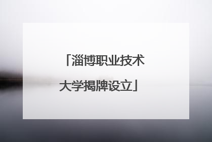 淄博职业技术大学揭牌设立