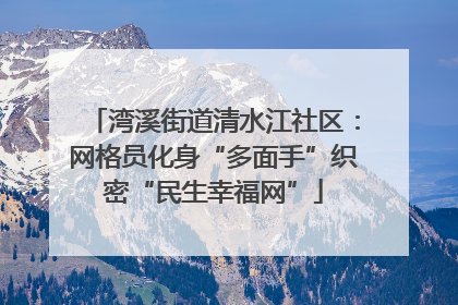 湾溪街道清水江社区：网格员化身“多面手”织密“民生幸福网”