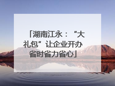 湖南江永：“大礼包”让企业开办省时省力省心