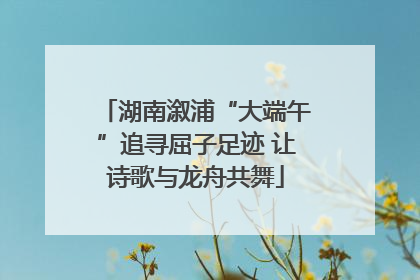 湖南溆浦“大端午”追寻屈子足迹 让诗歌与龙舟共舞