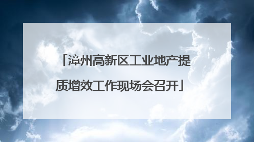 漳州高新区工业地产提质增效工作现场会召开