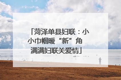 菏泽单县妇联：小小巾帼暖“新”角 满满妇联关爱情