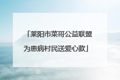 莱阳市菜哥公益联盟为患病村民送爱心款