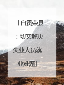 自贡荣县：切实解决失业人员就业难题