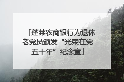 蓬莱农商银行为退休老党员颁发“光荣在党五十年”纪念章